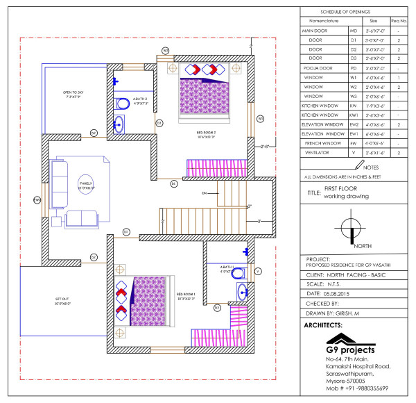 G9 Vasathi North Facing First Floor FF Plan